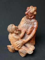 Mère et enfant - terre cuite (galerie Claire Corcia)